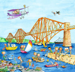 The Forth Rail Bridge Gingerpaws Square Card