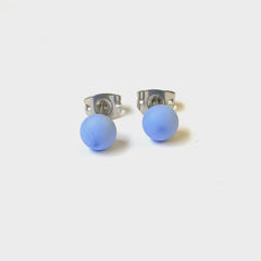 Frosted Periwinkle Mini Stud Earrings