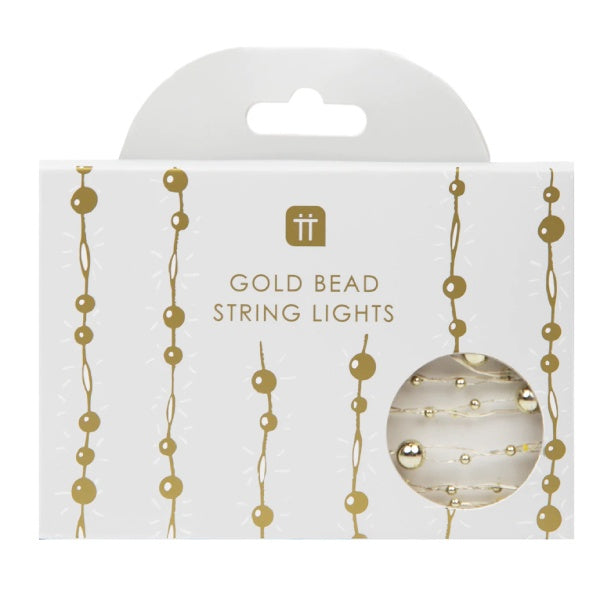 Mistletoe Gold Bead String Lights