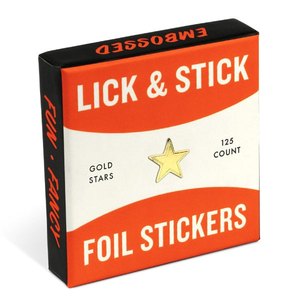 Lick and Stick Foil Stickers Gold Stars