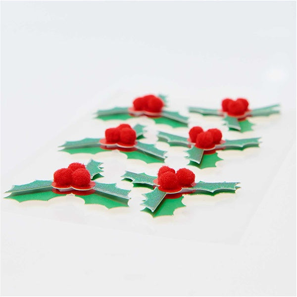 3D Holly Stickers