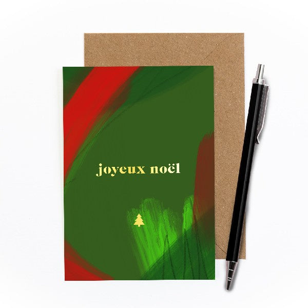 Joyeux Noel Brushstroke Card