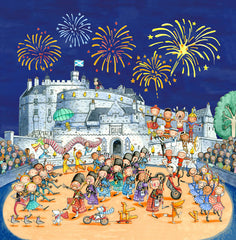 Edinburgh Military Tattoo Gingerpaws Square Card