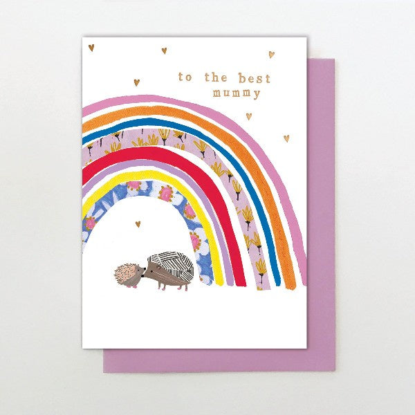 To The Best Mummy Rainbow & Hedgehogs Card