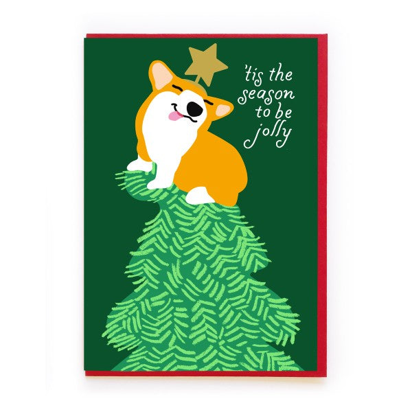 Corgi Angel Christmas Card