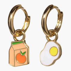 OJ and Egg Hoop Earrings