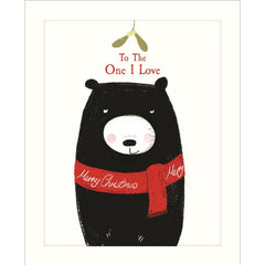 One I Love Bear Mistletoe Card