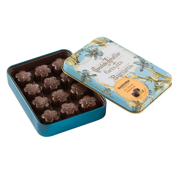 Flors 70% Dark Chocolate and Orange Chocolate Tin 72g