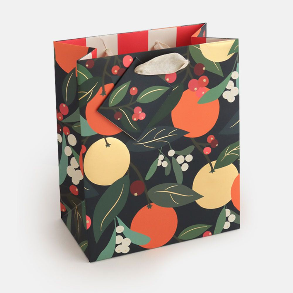 Oranges & Foliage Medium Gift Bag | Paper Tiger