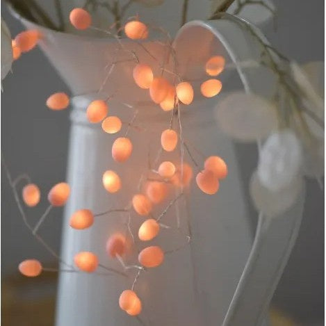 Peach Teardrop LED Mains Powered Light Chain