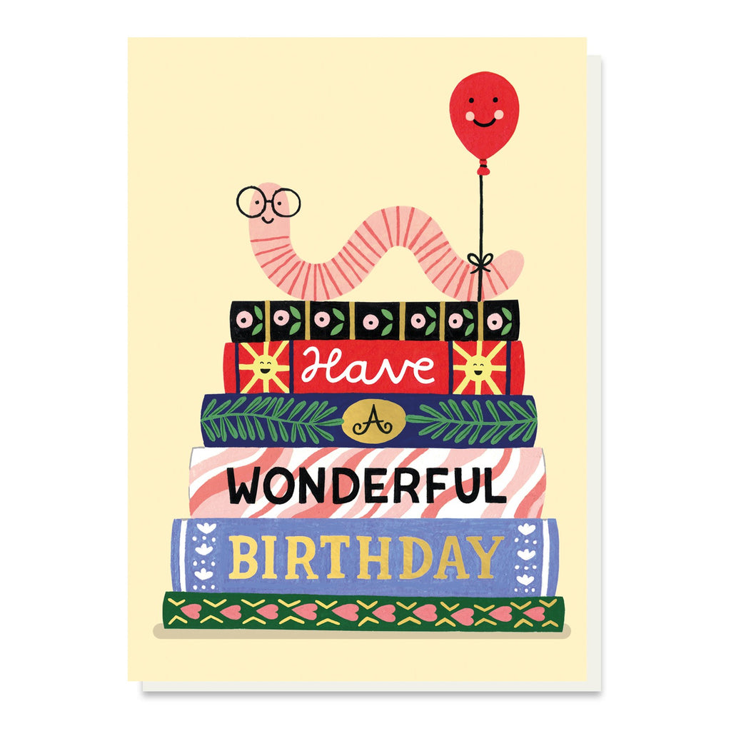 Birthday Book Worm Card