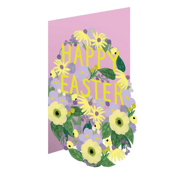 Happy Easter Flowers Lasercut Card