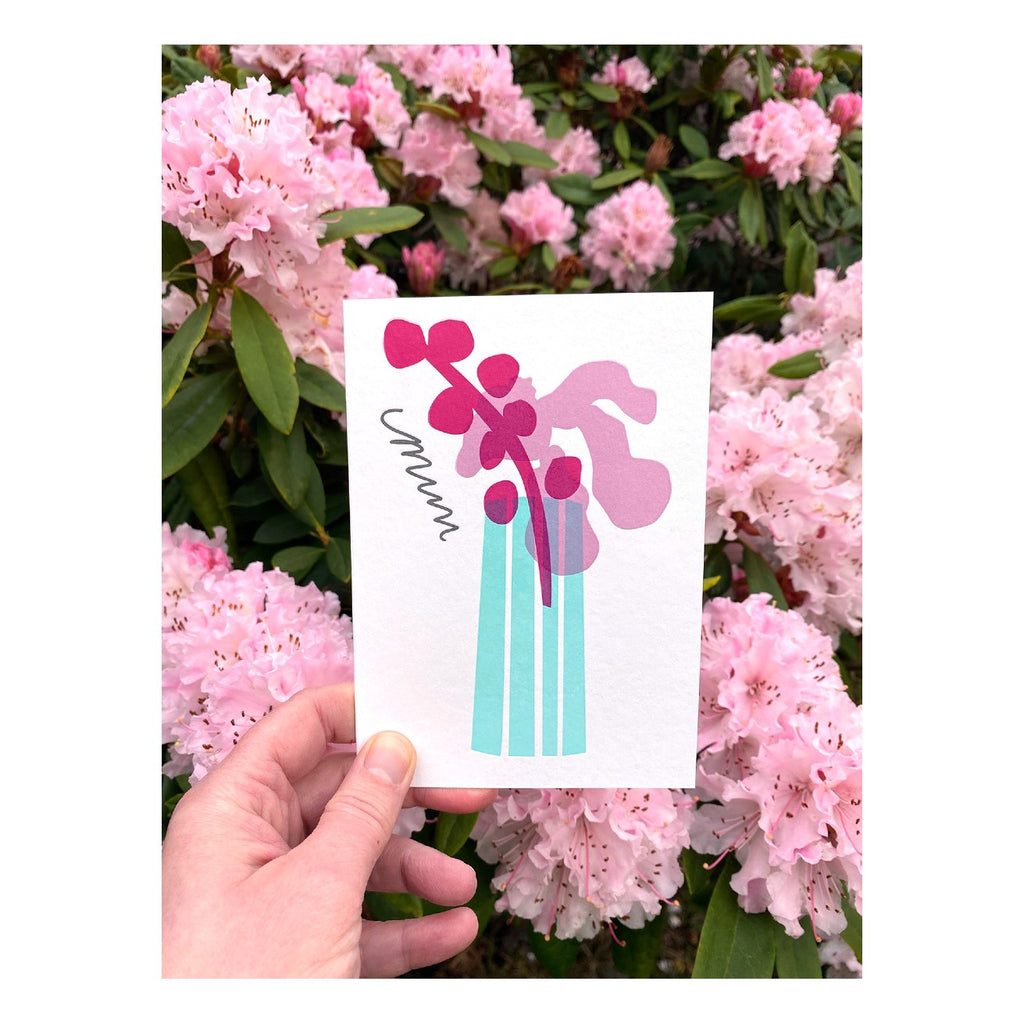 Purple Flowers Mum Card