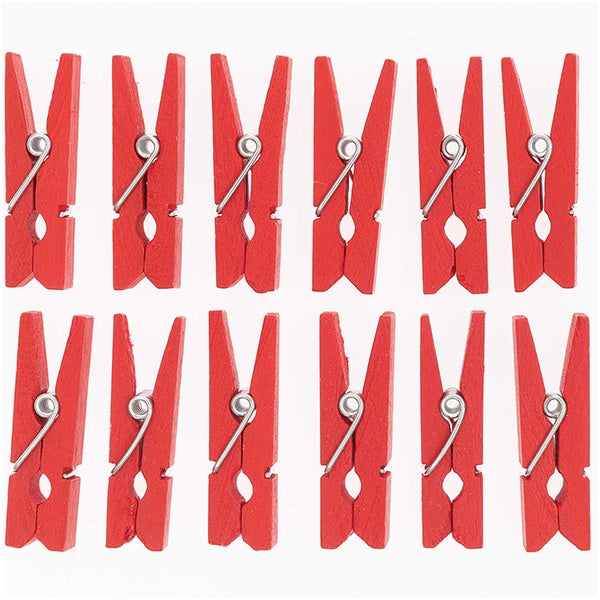 Large Red Wooden Pegs