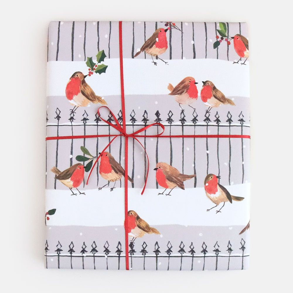 Snowy Robins Sheet Wrap