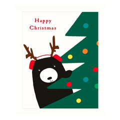 Bear & Christmas Tree Christmas Card