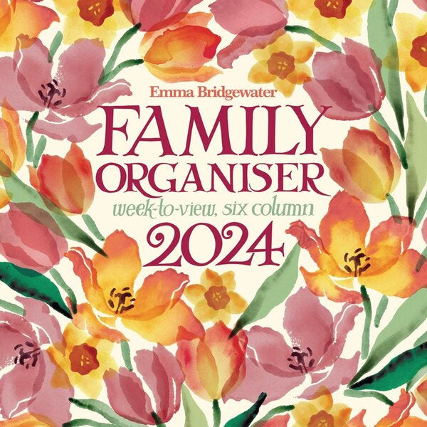 Emma Bridgewater Tulips 2024 Family Organiser Wall Calendar Paper Tiger