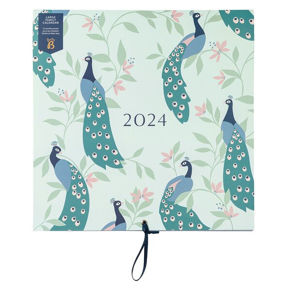 Busy B 2024 Peacock Large Family Calendar