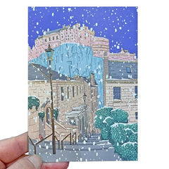 Edinburgh Vennel Gold Foil Christmas Card