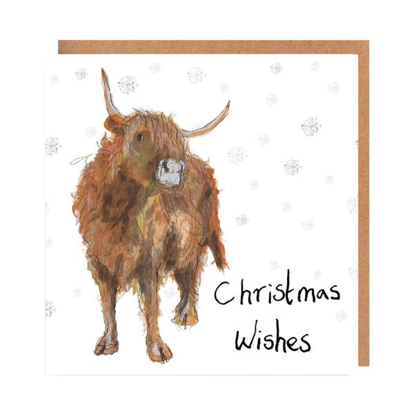 'Adrian' Highland Cow Christmas Card