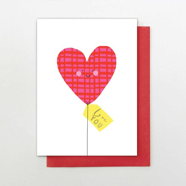 Love You Heart Balloon Card