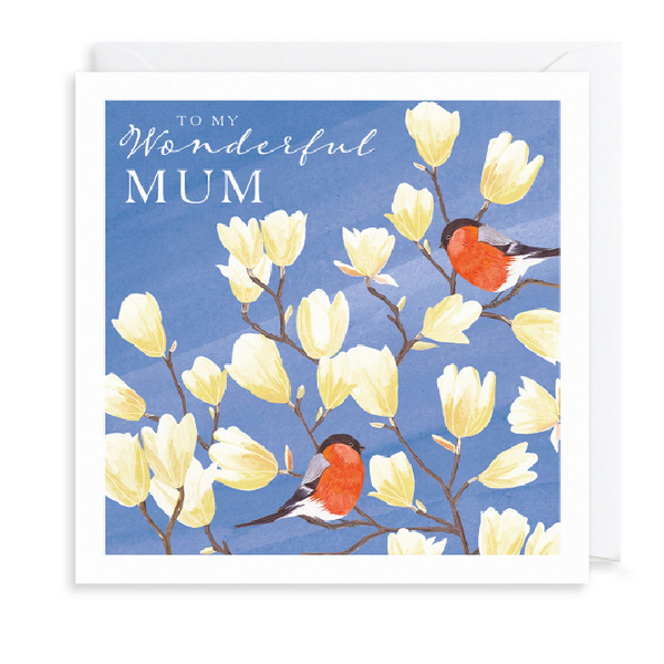 Large Wonderful Mum Mum Bullfinch Card