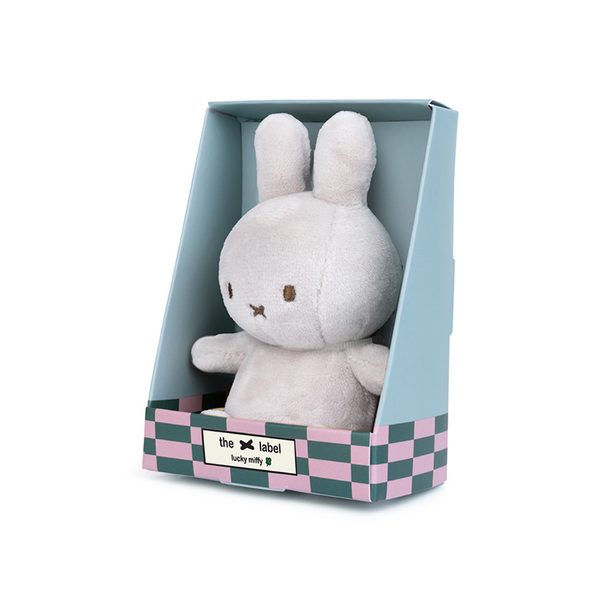 Mini Grey Miffy Lucky Charm Soft Toy in Giftbox