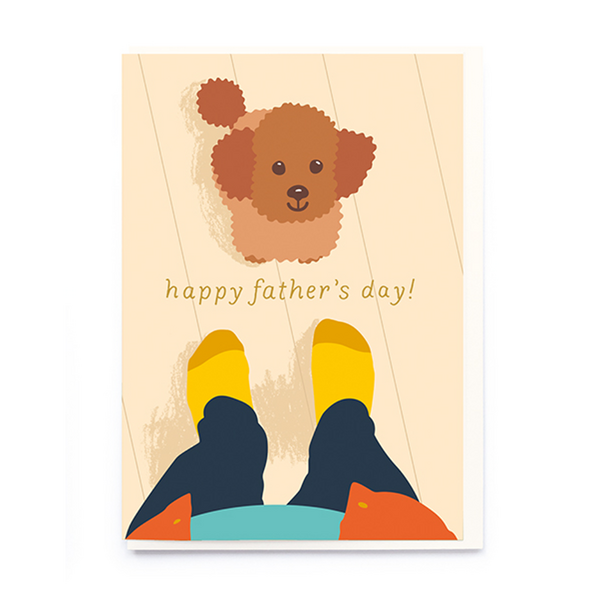 Dog And Yellow Socks Card