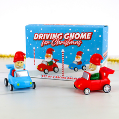 Driving Gnome For Christmas Racing Gnomes Set of 2