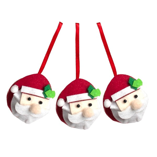 Craft With Santa Felt Decorations 3pk