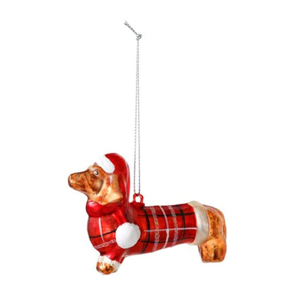 Sausage Dog Glass Tree Decoration Paper Tiger