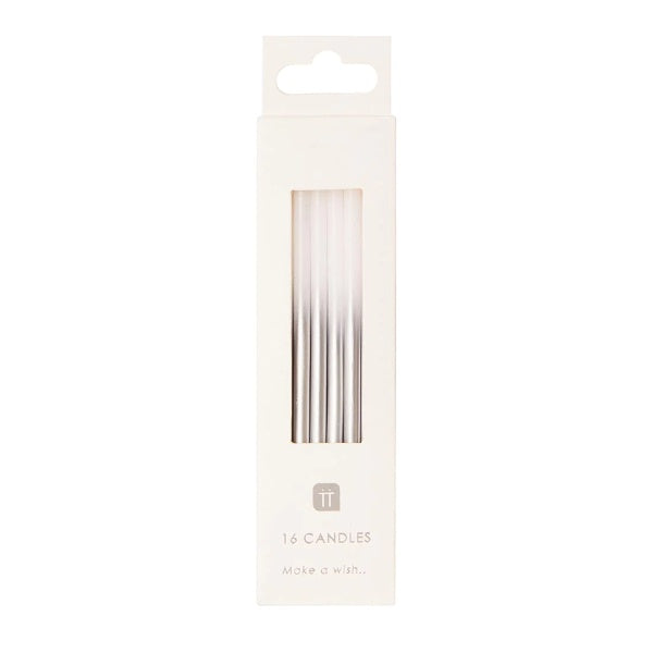 Dip Dye Luxury Silver Candles Pack of 16