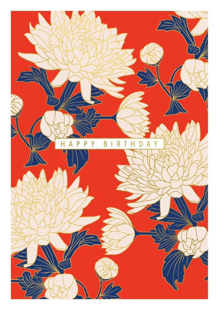 Happy Birthday Large Floral Card