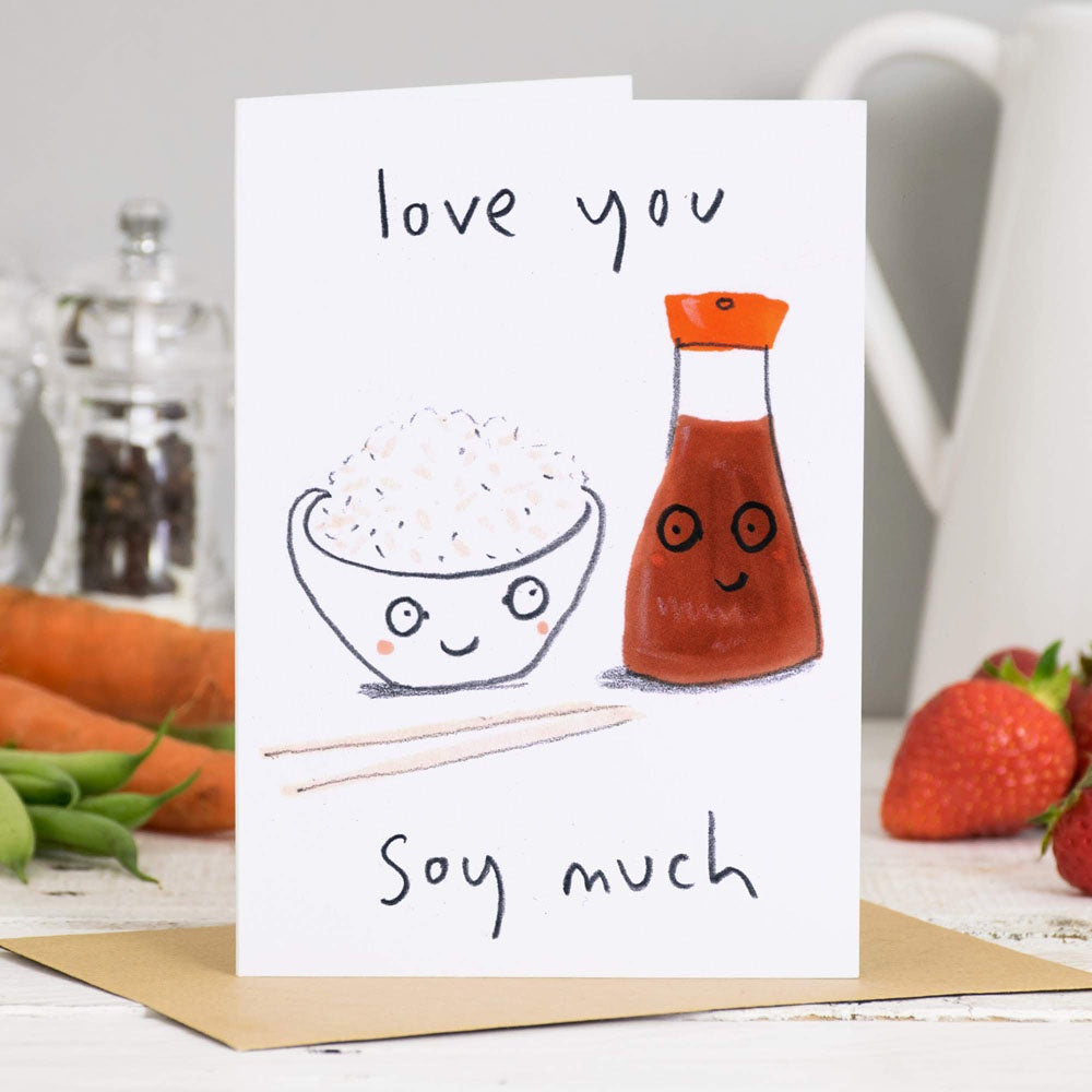 Love You Soy Much Valentine's Card