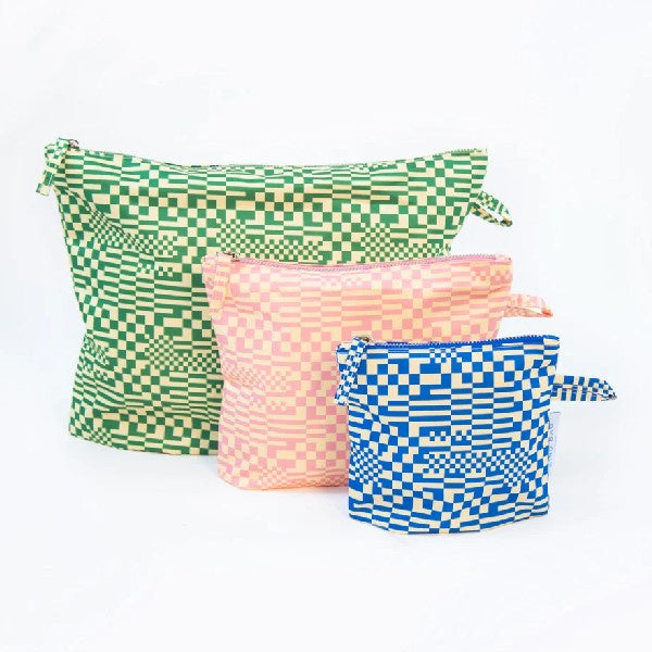 Trippy Checkerboard Set of 3 Pouches