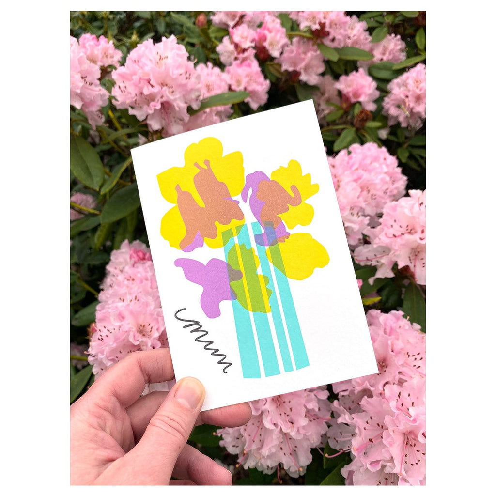 Yellow and Purple Flowers Mum Card