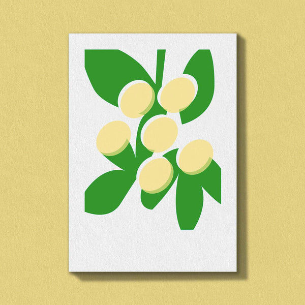 Yellow mistletoe card